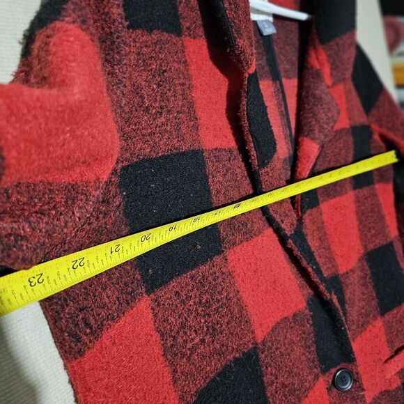 Old Navy Lumberjack Buffalo Plaid Jacket Women's Large Red Black Coat Cabincore - Picture 8 of 12